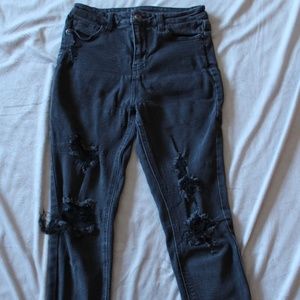 28 Black Skinny Ripped Jeans